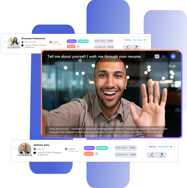 Candidate answering video prompt